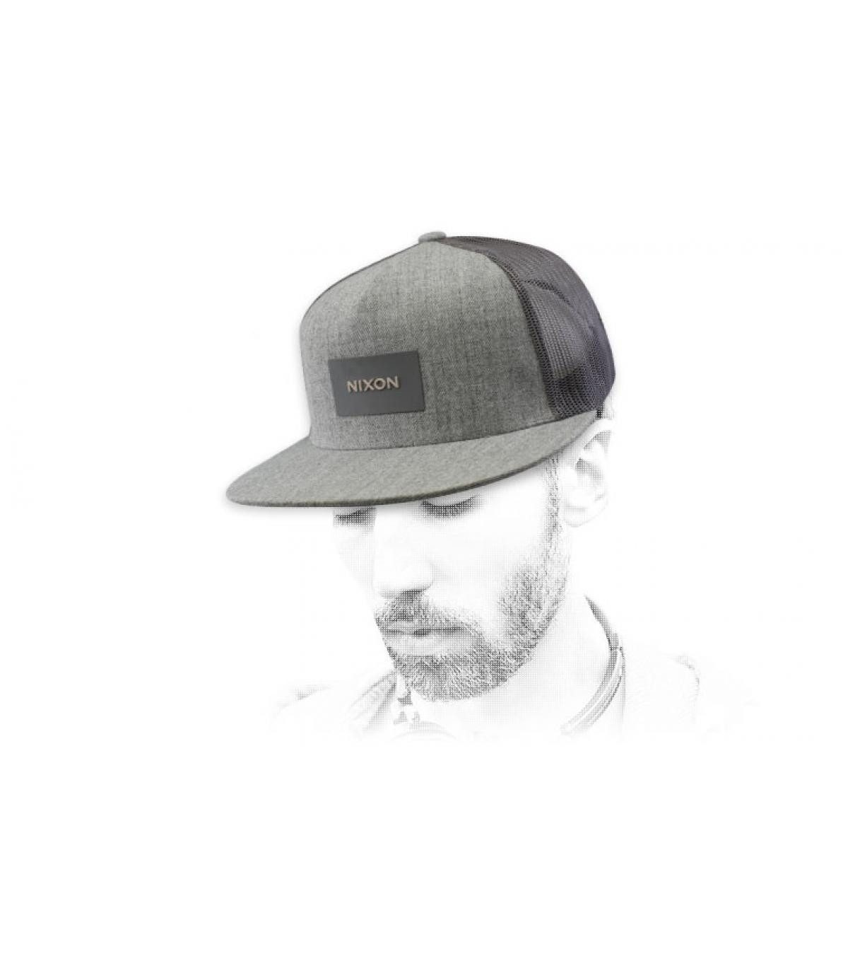 trucker gris jaspeado Nixon Team heather grey